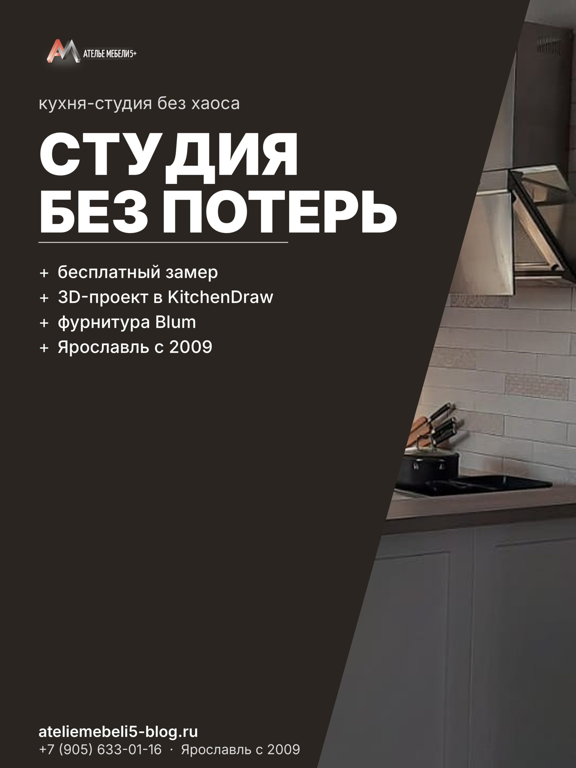 кухня студия на заказ